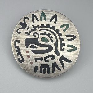 Aztec or Mayan Bird Sterling Silver 925 Brooch Pin